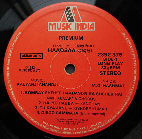 Kalyanji Anandji, M.G. Hashmat – Haadsaa (An Incident)